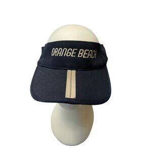Orange Beach Navy  Blue Adjustable Visor Hat Jhats Brand The Packer Foldable NWT